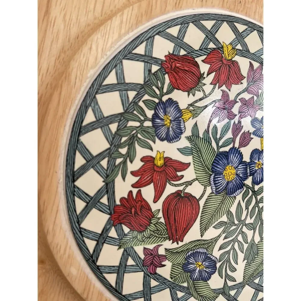Dansk Teak and Ceramic Charcuterie Cheese Gourmet Party Tray 15.5”